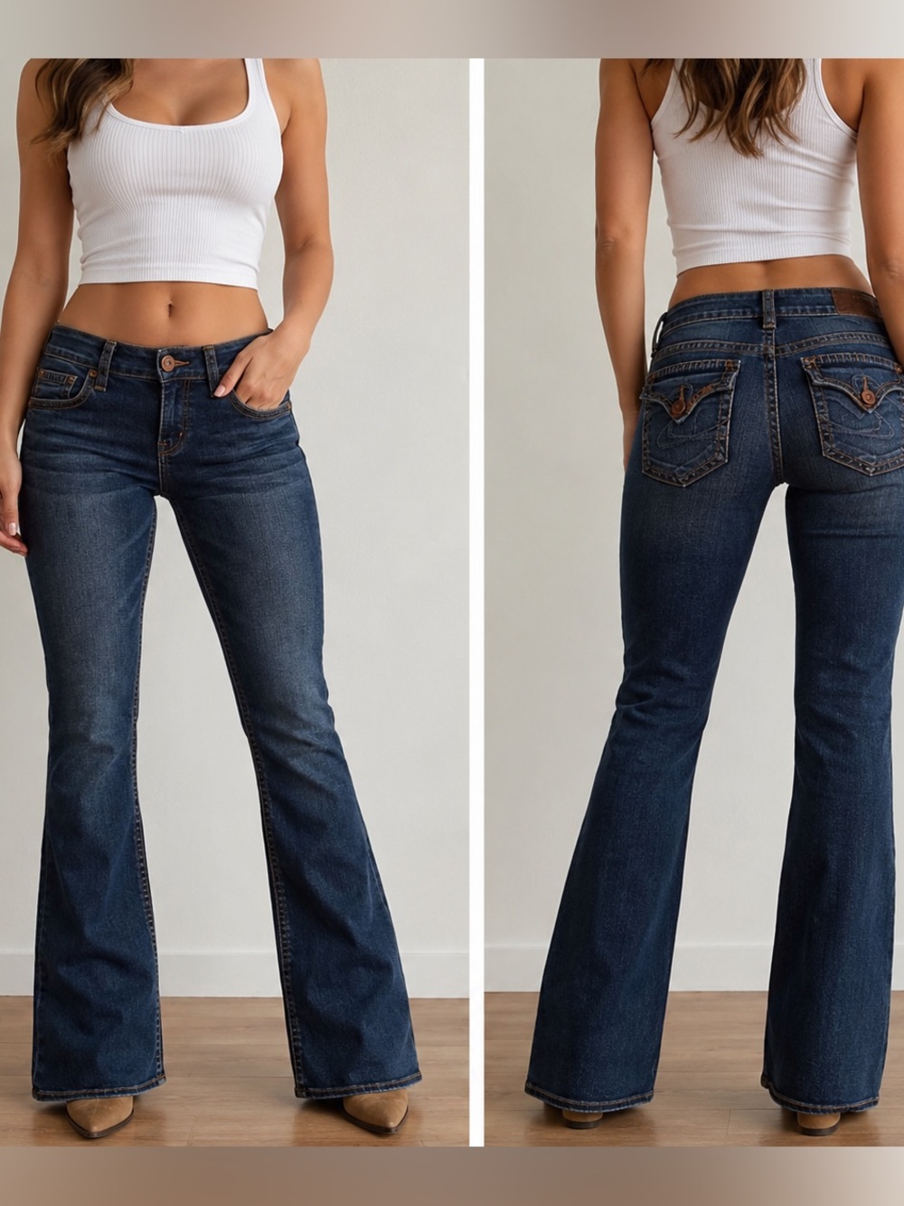 BKE Buckle Stella Bootcut Women’s Size 26 Dark Wash Mid-Rise Stretch Flap Pocket